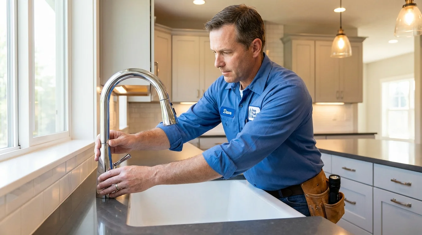 Kitchen faucet installation by Johns Plumbing LLC in Cantonment